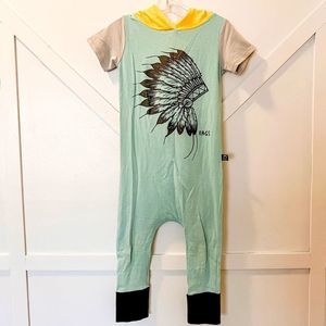 ⋒ Rags Rags to Raches Native Hooded Romper Unisex 2T